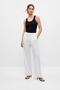 White Waist Slim Elastic Pocket Trousers 8168A