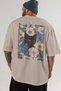 4 Cats for the Sake of Cat Love Printed Beige Oversize T-Shirt 100% Cotton Unisex Cat Lover Premium Design - 5
