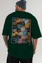 For the Love of Cats 19 Cats Printed Green Oversize T-Shirt 100% Cotton Unisex Cat Lover Premium Design - 5