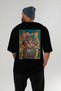 For the Love of Cats 93 Cat Printed Black Oversize T-Shirt 100% Cotton Unisex Cat Lover Premium Design - 5