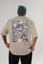 For the Love of Cats 102 Cat Printed Beige Oversize T-Shirt 100% Cotton Unisex Cat Lover Premium Design - 2