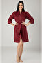 Women's Short Kimono Lace Jacquard Satin Cotton Dressing Gown