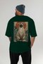 For the Love of Cats 2 Cats Printed Green Oversize T-Shirt 100% Cotton Unisex Cat Lover Premium Design - 4