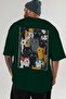 27 Cats for Cat Lovers Printed Green Oversize T-Shirt 100% Cotton Unisex Cat Lover Premium Design - 5