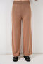 Women's V-Neck Buttoned Knitwear Camel Set - 4