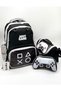 Gamer Joystick Pattern Thermal Children's Backpack School Bag Set with Lunch Box and Pen Holder - 2