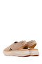 Women's Beige Strappy Thick Sole Fabric Comfort Sandals 26Sfe46406F - 6