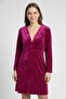 Women Velvet Mini Dress, Purple - 5