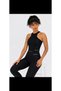 Women's Black High Waist Fitness Leggings and Halter Neck Crop Sports Set - 2