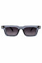 Unisex Anthracite Black Glass Rectangular Frame Sunglasses - 5