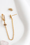 Asymmetric Earrings with North Star and Moon Figures on a Chain - 5