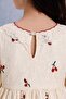 Girl's Cherry Embroidered Lace Collar Brode Dress with Hat - 100% Cotton Lining - 4