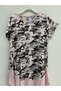 Powder Italian Camouflage Pattern Short Sleeve Midi Length Viscose Dress Size 40 - 44 - 2