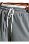 Charcoal Wide Leg Knit Joggers with Drawcord - 3