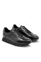 Genuine Leather Lace-Up Men's Shoes 053 Black (Black) - 2