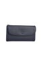 Women's Soft Textured Multi-Card Holder Large Size Wallet with Magnetic Closure Black