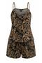 Brown Flowery Strap Shorts Set - 4