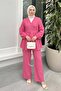 Cross-Tied Kimono Set 43457 - Fuchsia