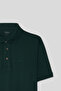 Slim Fit Emerald Green Pique Textured T-Shirt - 6