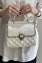 Double-Lid Quilted Hand-Held Crossbody Bag - 2