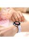 Floral Engraved Strap Compatible with Samsung Galaxy Watch 7/6/5/4/Active 2, 20mm Two-Tone Flower Soft Silicone Sport Band for Women - 7