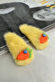 Cute Carrot Detail Yellow Plush Double Children's Buckle (7cm) - 2