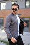 Men's Scuba Suede Fabric Bomber Cardigan - 5