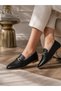 Premium Genuine Leather Women's Loafer Comfortable Shoes with Gold Buckle - 2