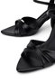 Women's Faux Leather Black Heeled Shoes - 4