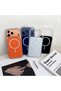 iPhone 15 Case with Magsafe, Colored Back, Hard Sides, Flexible Cybershield Cover, Orange - 4