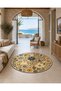 Sdtamor Floral Patterned Round Modern Woven Base Decorative Carpet Sdtamor42 - 2
