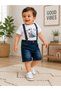 Baby Boy Blue Gabardine Capri Pants Summer Comfortable Fit Children's Shorts - 3