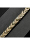 Gold-Tone Chevron Link Bracelet for Women, Geometric Stone Accent Design with Box Clasp Closure - 3