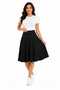 High Waist Elastic Waist Lycra Mid-Length Half Flared Skirt, Product Length 70 cm