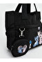 Black Stitch and Angel Printed Girls' Shoulder Bag - 3