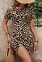 New Season Women's Short-Sleeved, Patterned, Short Jersey Dress with Straps on the Shoulders - 7