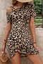 New Season Women's Short-Sleeved, Patterned, Short Jersey Dress with Straps on the Shoulders - 3
