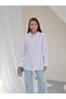 Women's Mirelle Woven Poplin Fabric Waist-Slit Shirt with Chain Detail