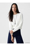 White Crew Neck Patterned Women's Knitwear Sweater - 4