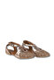 Brown Tulle-Mink Leather Women's Flat Sandals - 2