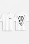 Ac Dc Printed Crew Neck Oversize White T-Shirt T-Shirt
