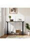 - 2-Tier Console Table with Storage, 43.3-Inch Entryway Table with Metal Frame and MDF, Narrow Sofa Table Behind the Sofa for Hallway, Bedroom, Living Room