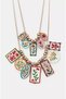 Zr Model Enamel Flower Motif 2-Piece Necklace Set - 2