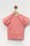 Girl's Ribbed Cotton Fabric Short Sleeve T-Shirt - 4