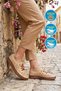 Beige Genuine Leather Anatomical Women's Casual Shoes 2025 Z