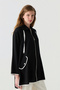 Comfortable Black Jacket with Zipper and Stripe Detail 0180 - 5