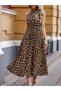 Women's Off the Shoulder Circle Neckline Pattern Maxi Single Jersey Dress - 2