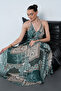 Long Oversized Dress with Halter Neck Detail and Backless Slit - 8