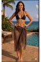 Tied Patterned Brown Chiffon Alaçatı Pareo - 2