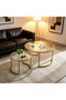 Round Nesting Coffee Table Set of 2, Modern Clear Tempered Glass Top End Table, Gold Metal Frame Space Saving Accent Side Table, Multi-Purpose Small Space Furniture for Living Room, Bedroom - 8